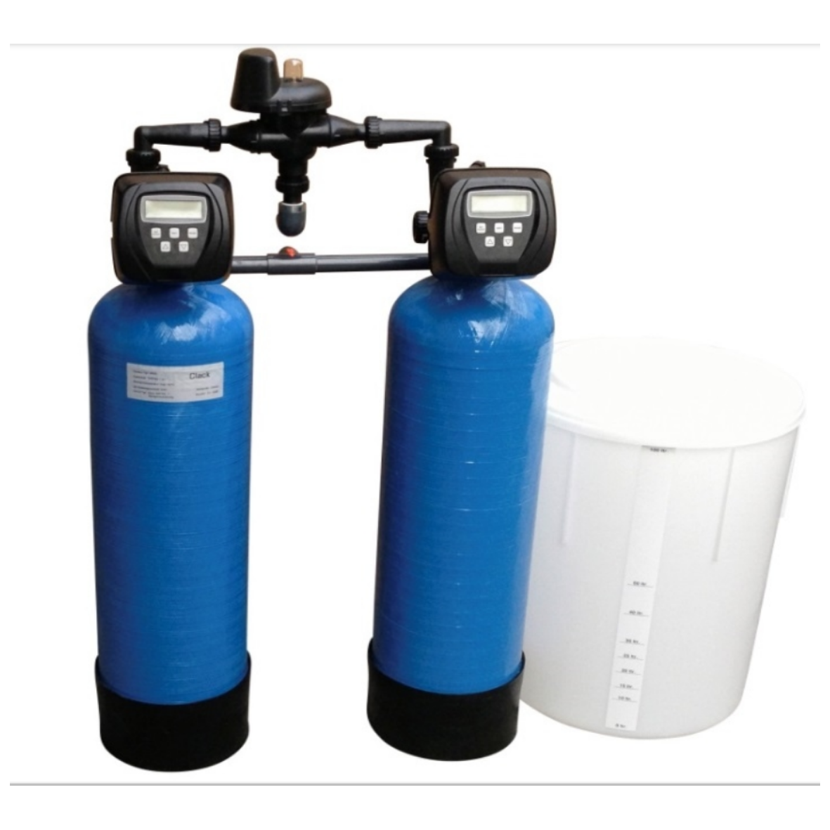 42" x 78", 1250L Duplex Water Softener, Clack WS3 Digital Metered Controller, (Top Mount) 3", 56m³/hr