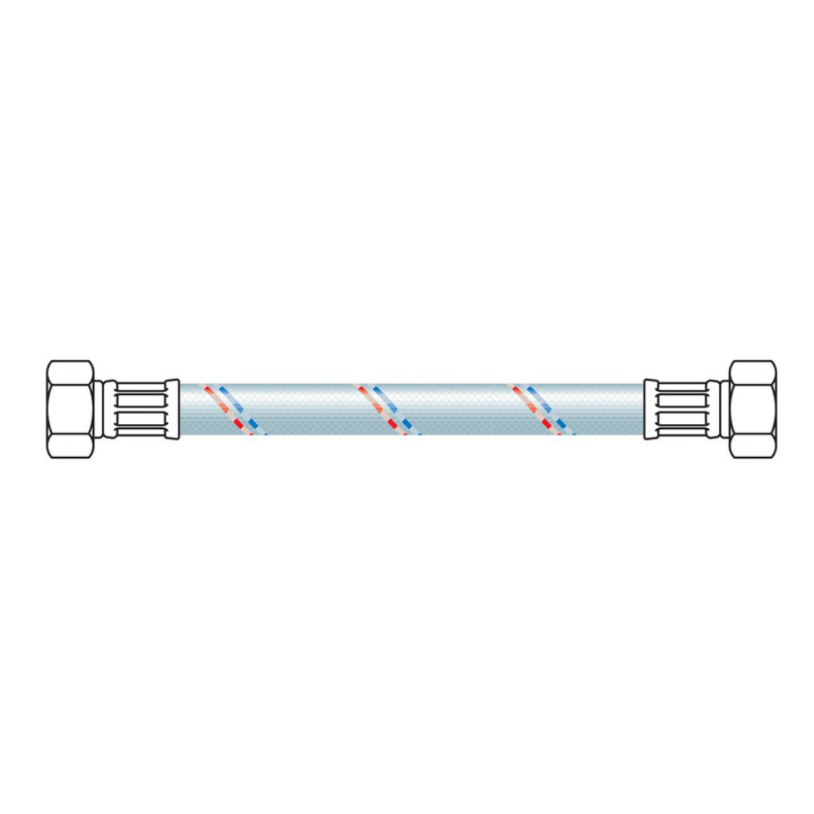 Stainless Steel Flexible Hose, DN25 (1" F - 1" F) HSH Superflex, 80cm