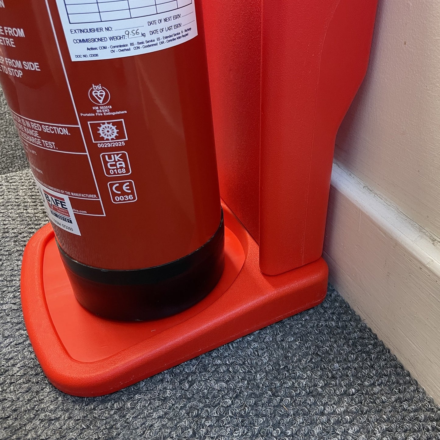 Fire Extinguisher Stand With Skirting Board Cutout, Pack of 2